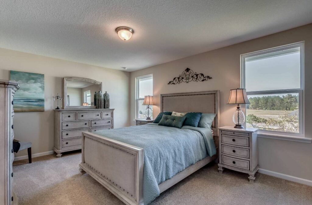 Blue and grey bedroom 1024x673