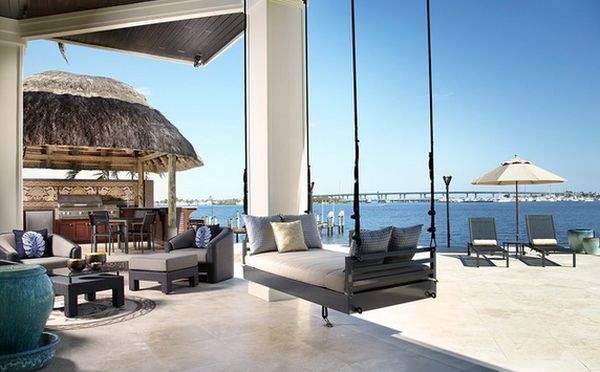 Porch daybed hanging fresh air