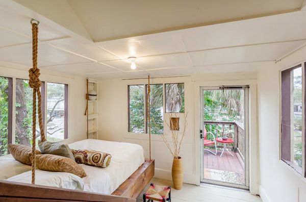 Small room rope hanging bed