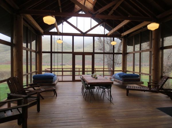 Symmetry hanging beds mountain barn