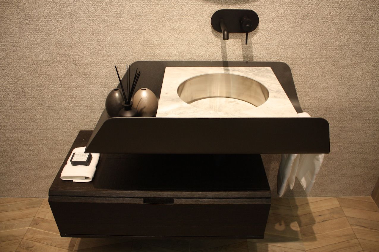Porcelanosa granite block wash basin