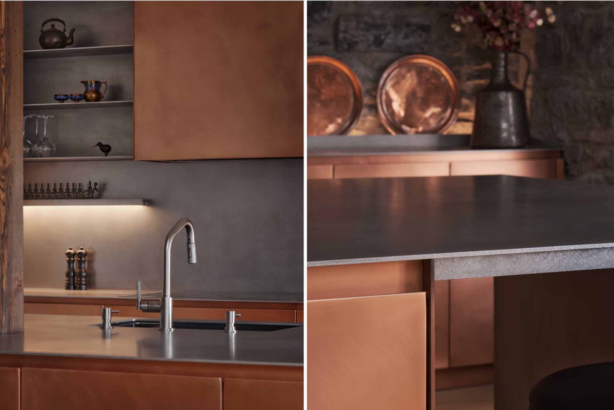 Accents on copper cabinets