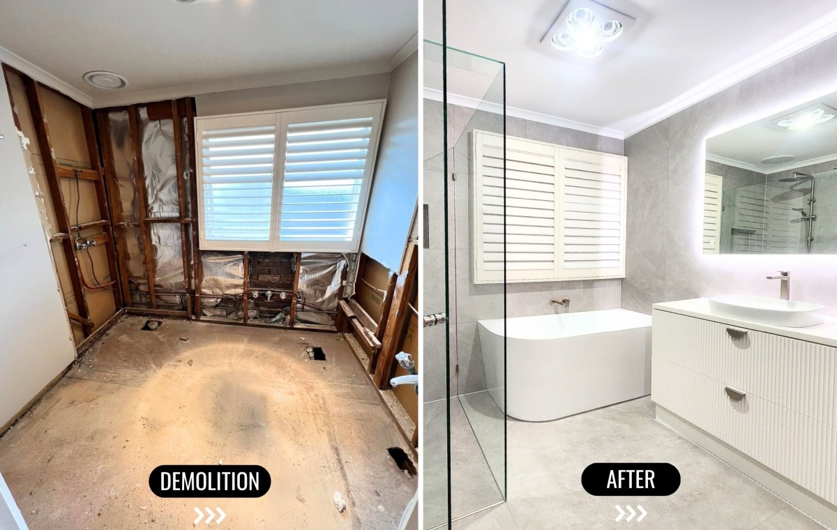 Demolation and restauration bathroom