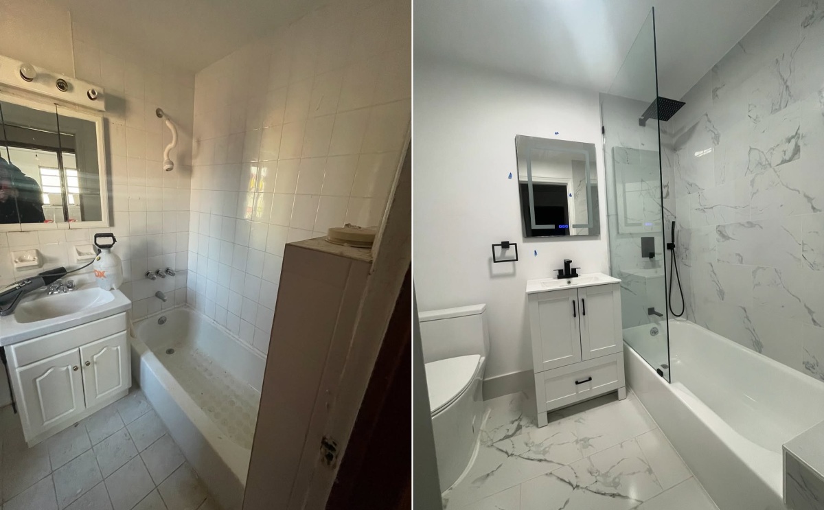 Marble accents bathroom decor