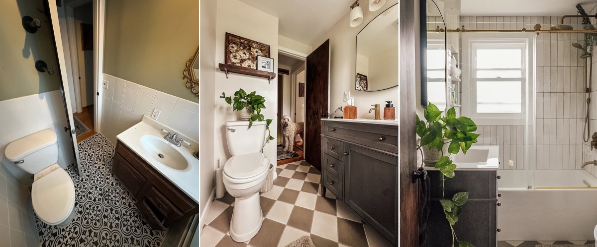 Small bath reno before after