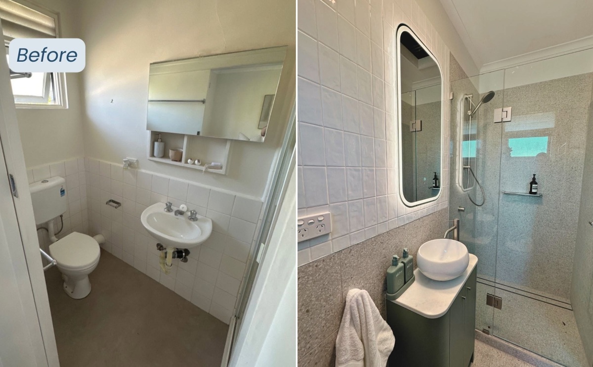 Before after simple small bath