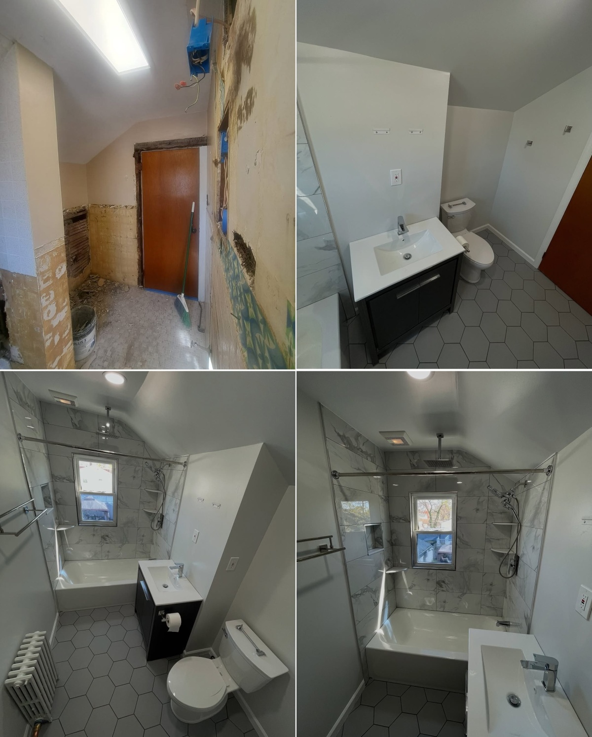 Old to new bathroom renovation makeover