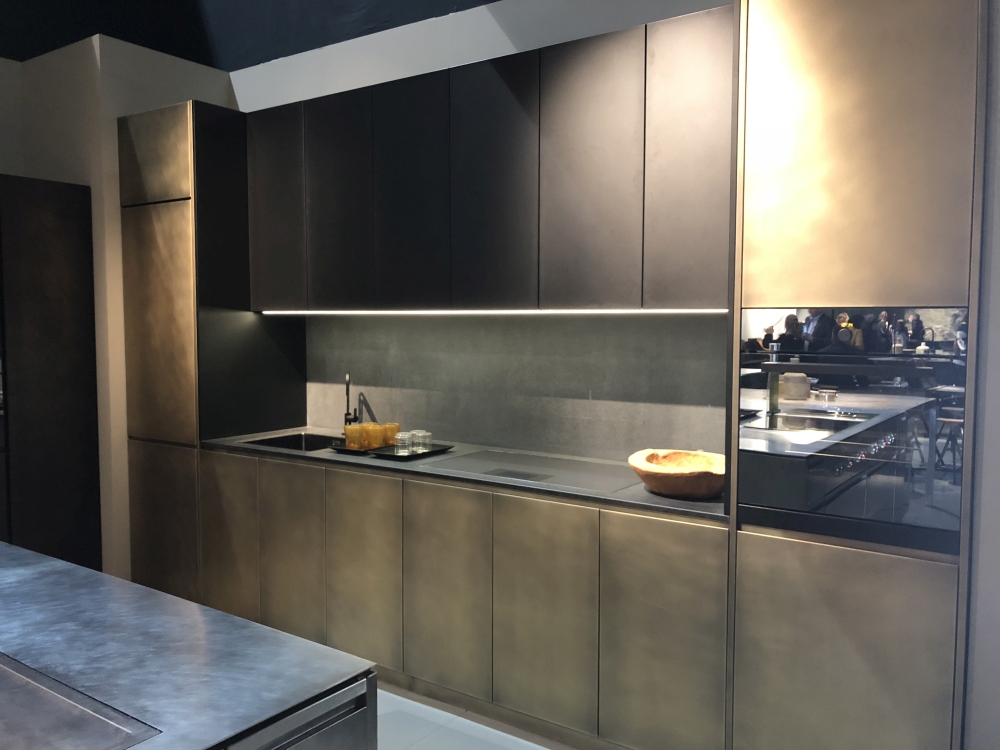 Golden Glow in a Modern Metallic Kitchen