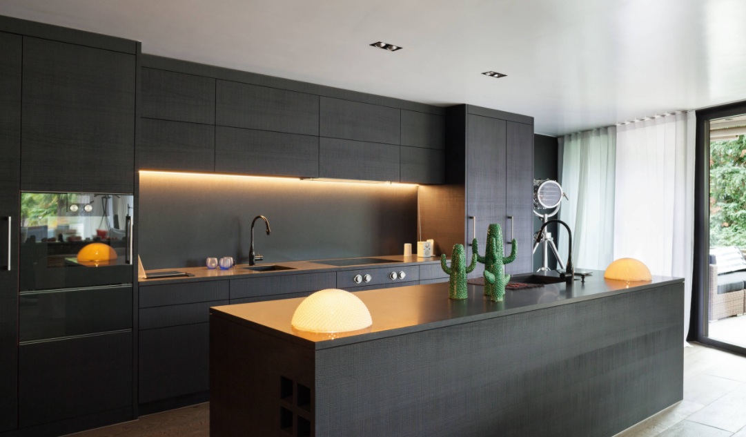 Modern black kitchen design