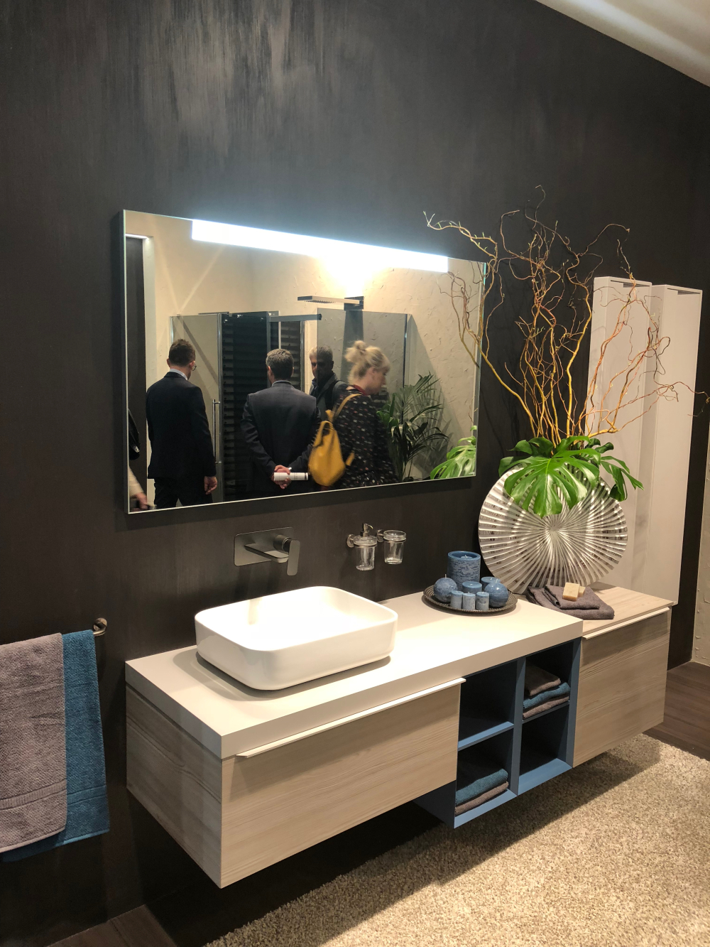 Single Basin Vanity with Open Cubbies