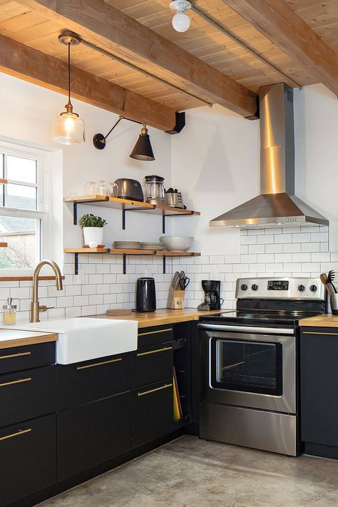 Small Black Kitchen Cabinets