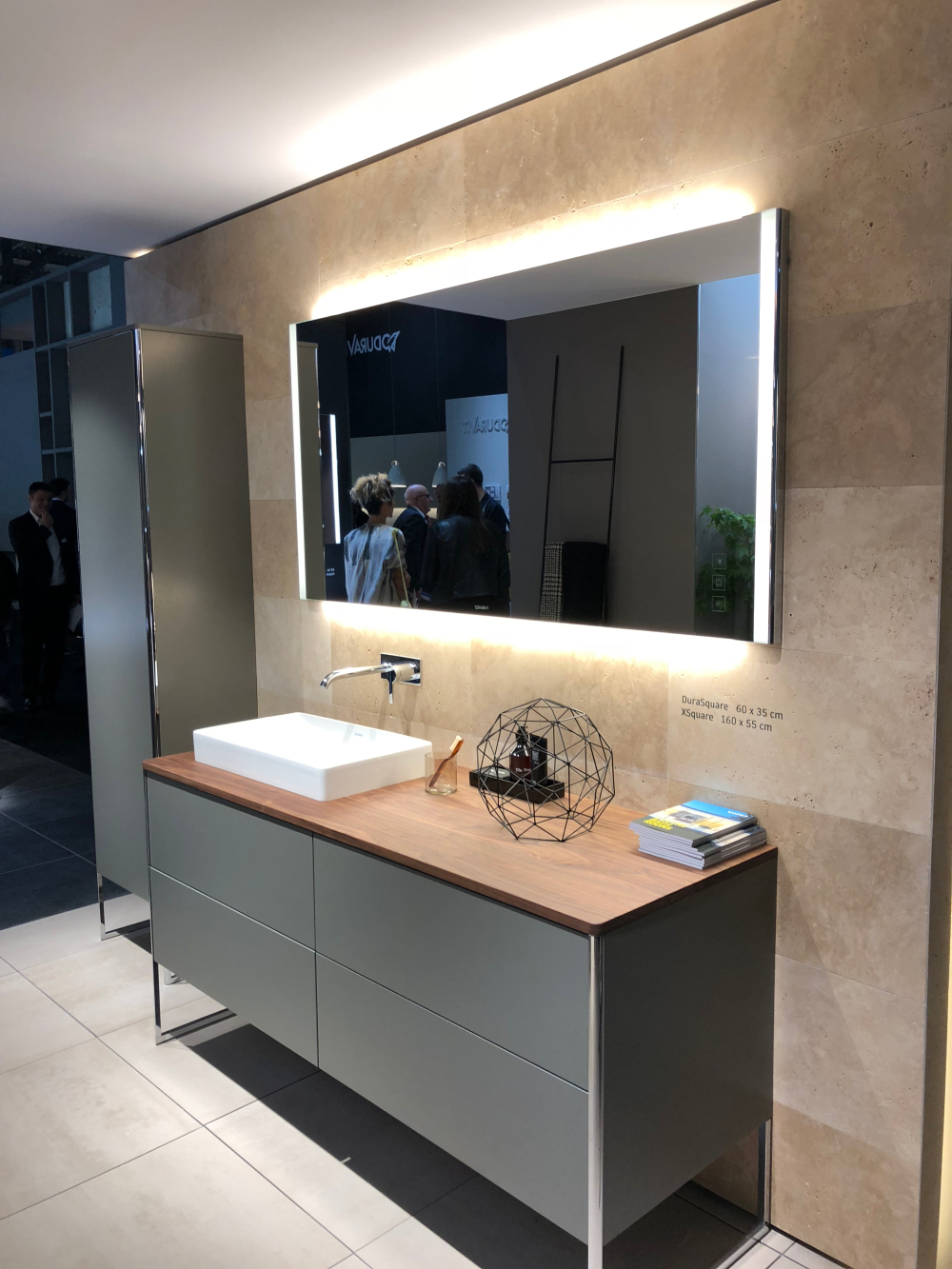 Warm Wood Counter with Slim Storage