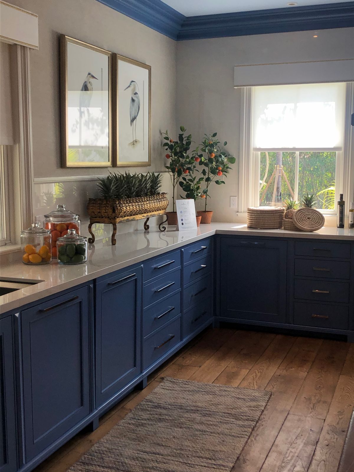 Blue white Kitchen cabinets