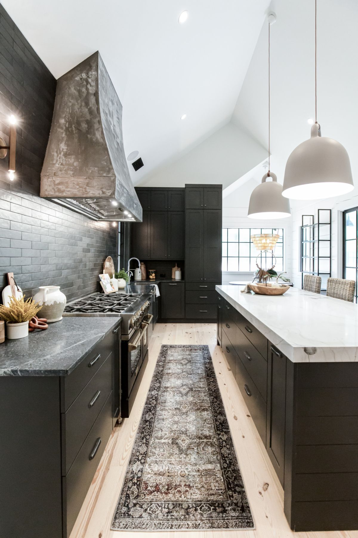 Dark gray backsplash