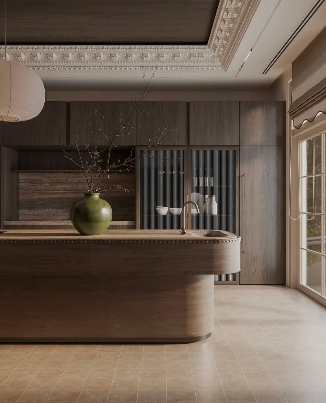 Classic brown with sumptous kitchen island