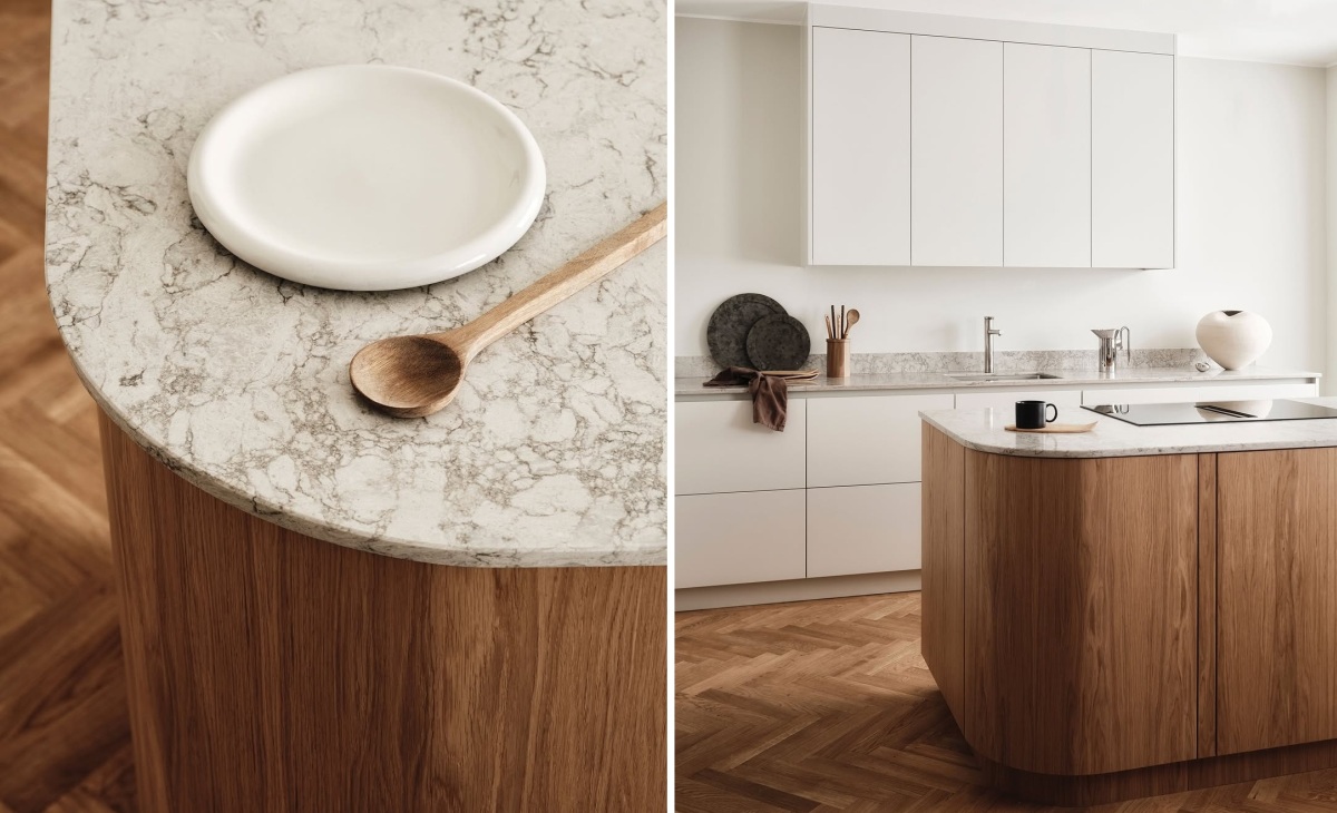 Round countertop for kitchen island