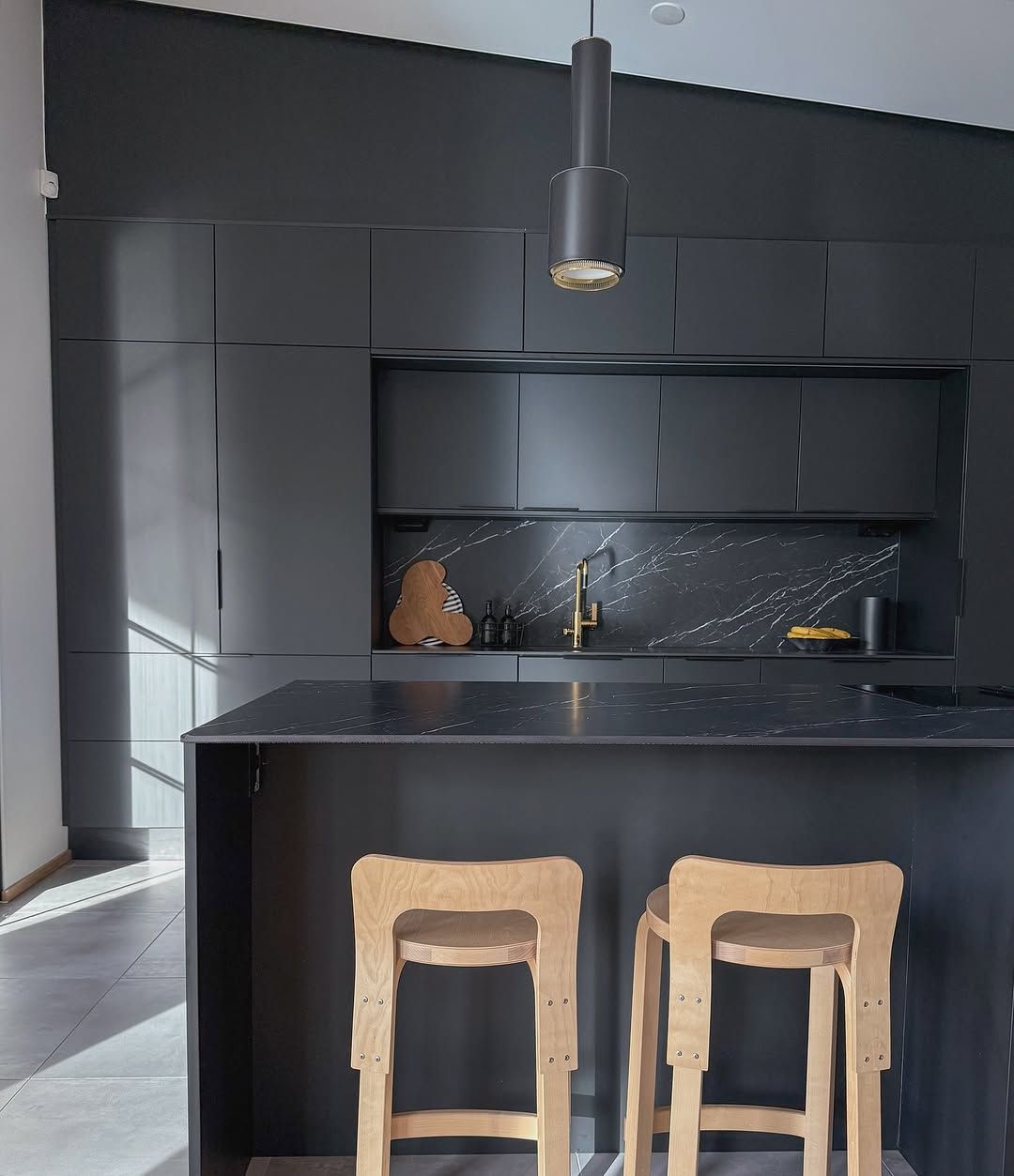 Black With Blonde Wood