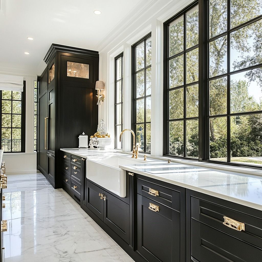 Brass Window Kitchen