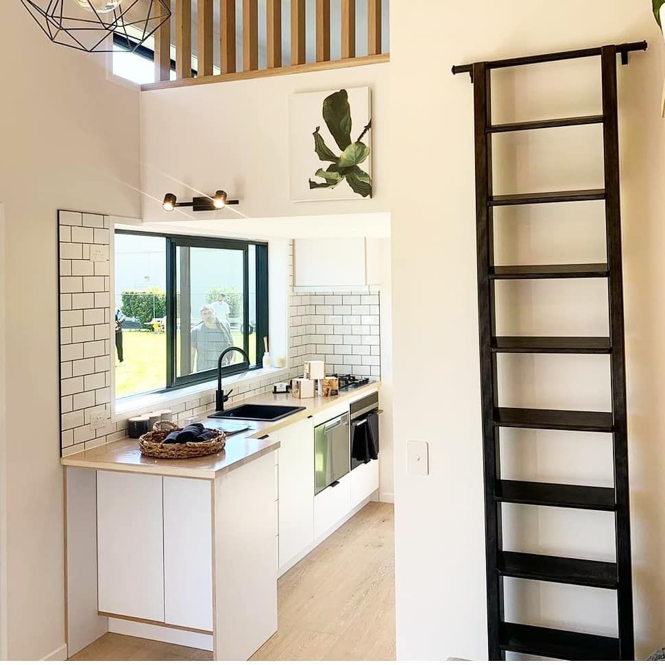 Bright Linear Kitchen With Full Height Window