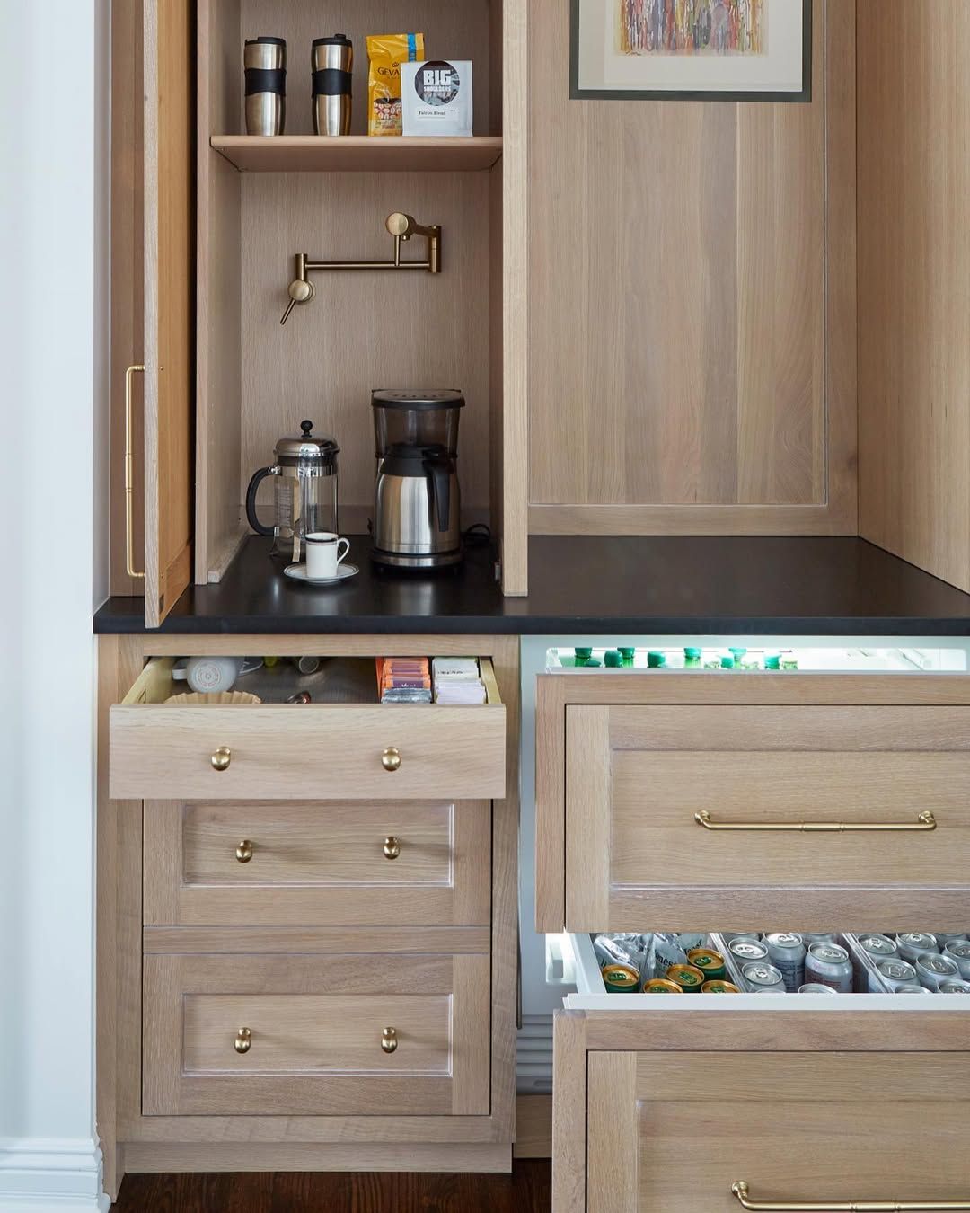 Built In Coffee Bar With Pot Filler