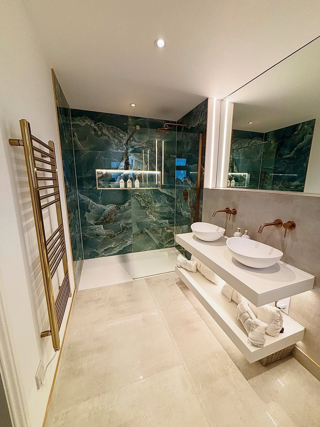 Emerald Stone Walk In Shower