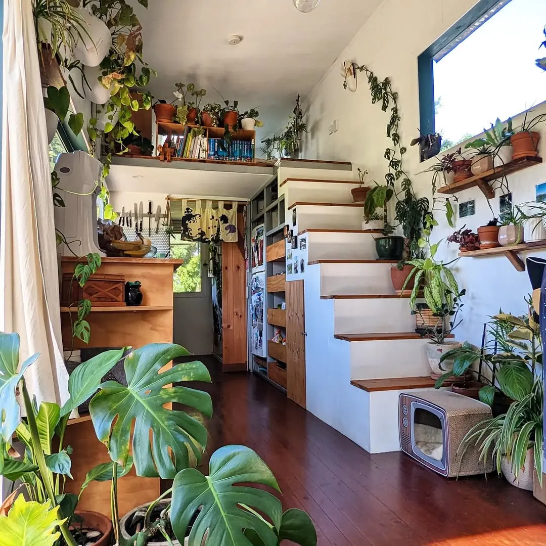 Greenhouse Style Kitchen With Vertical Plant Use