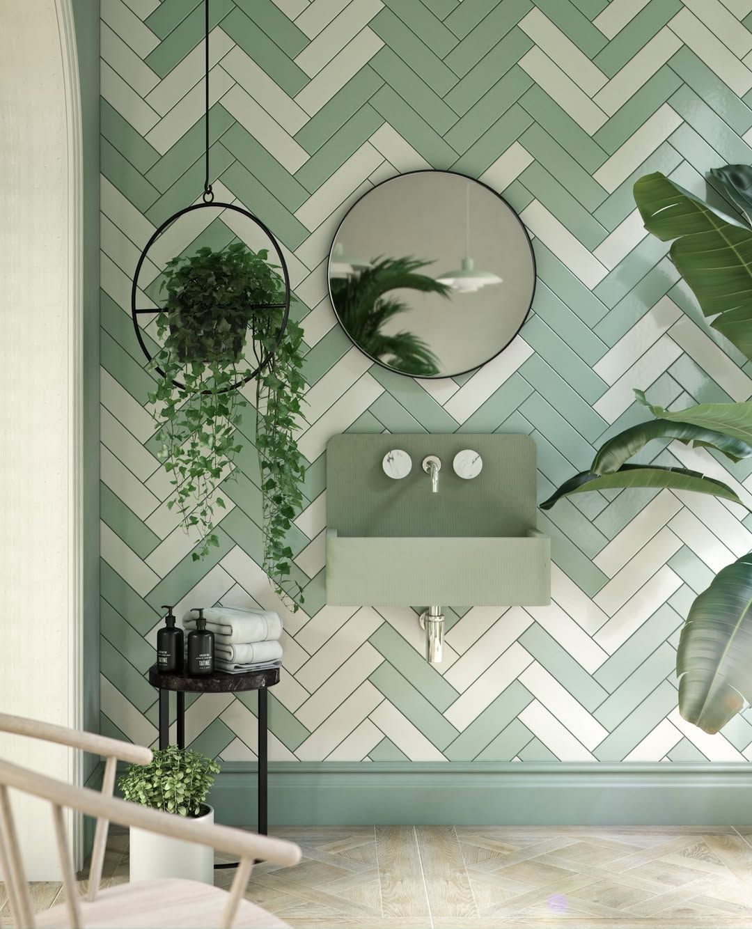 Herringbone Statement Wall