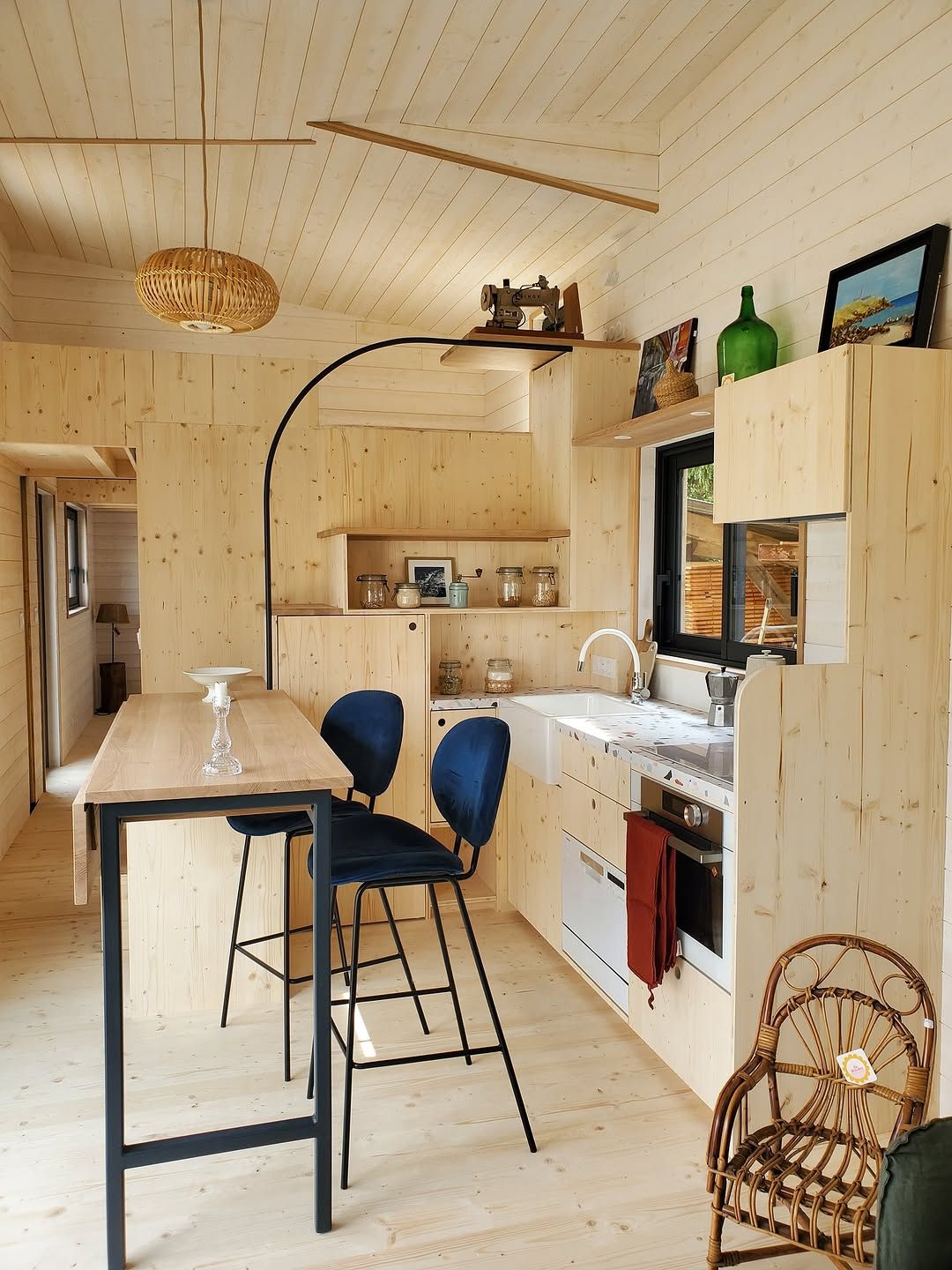 Scandinavian Kitchen With Fold Down Dining Table
