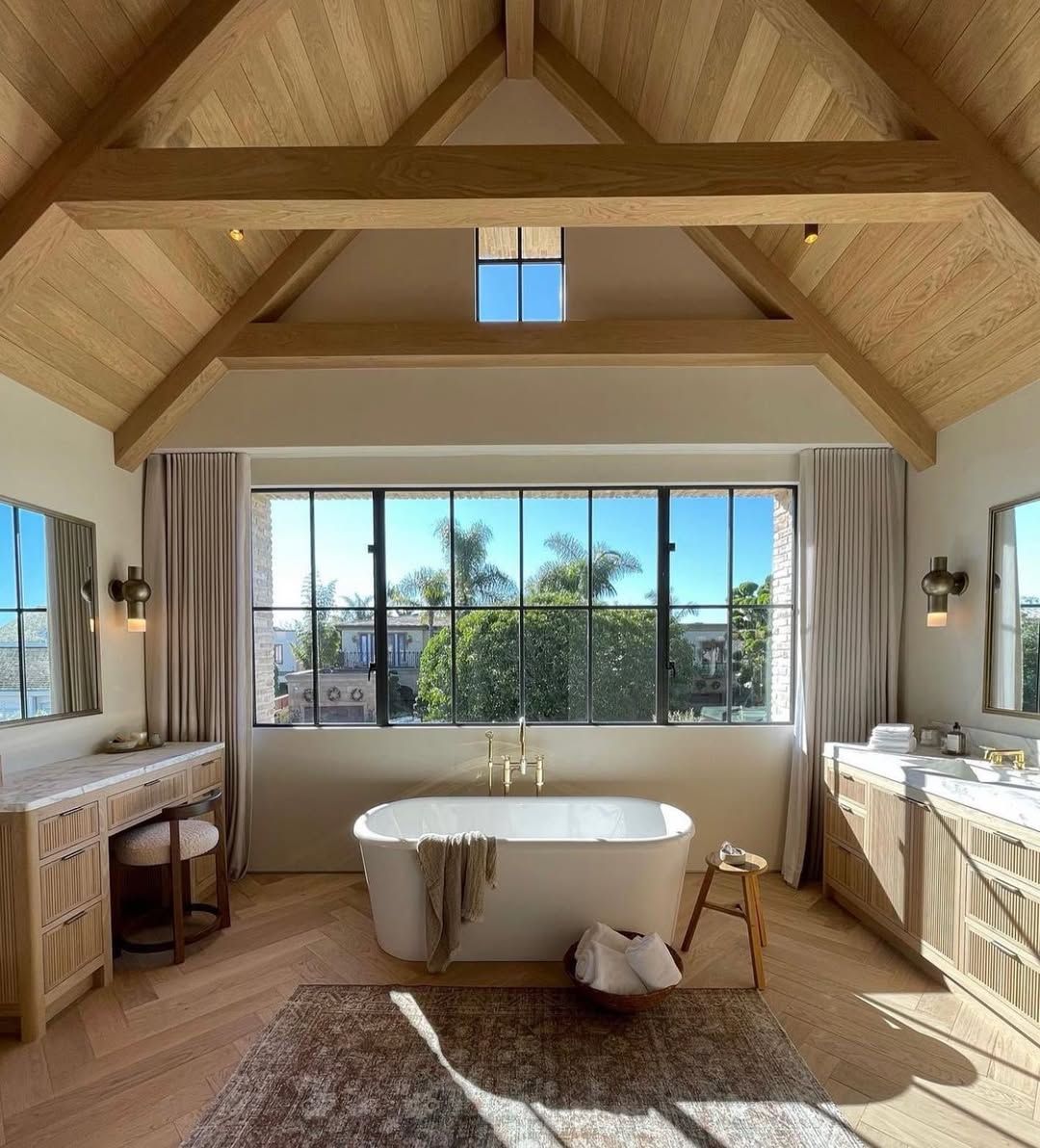 Vaulted Bath Suite with Warm Timber
