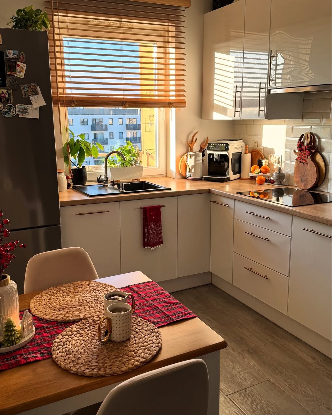 Warm Small Kitchen with Natural Light